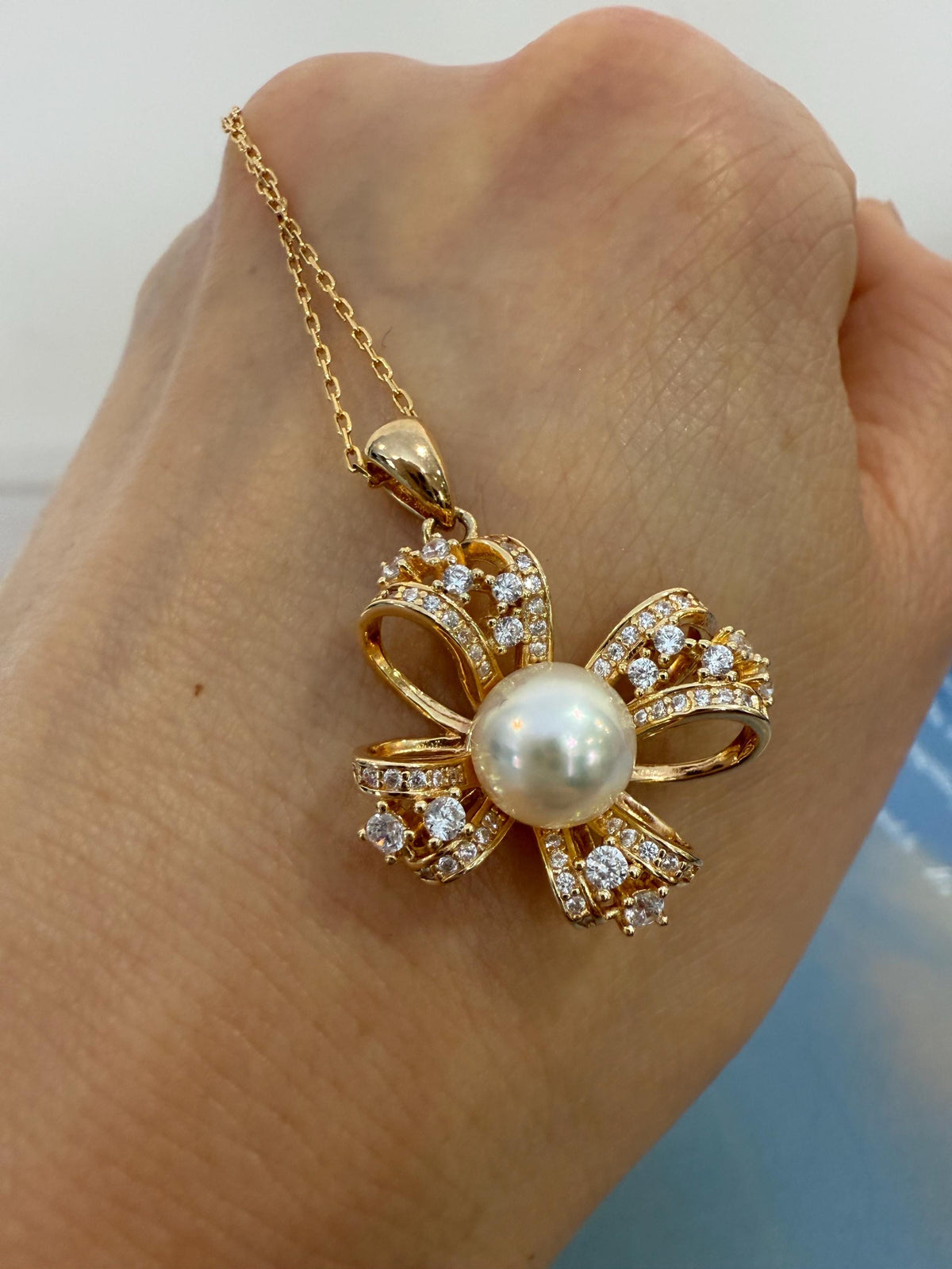 In sale butterfly stylish Necklace s925 silver pendant Dainty white Pearl necklace set daily office jewelry gift for her. 7mm