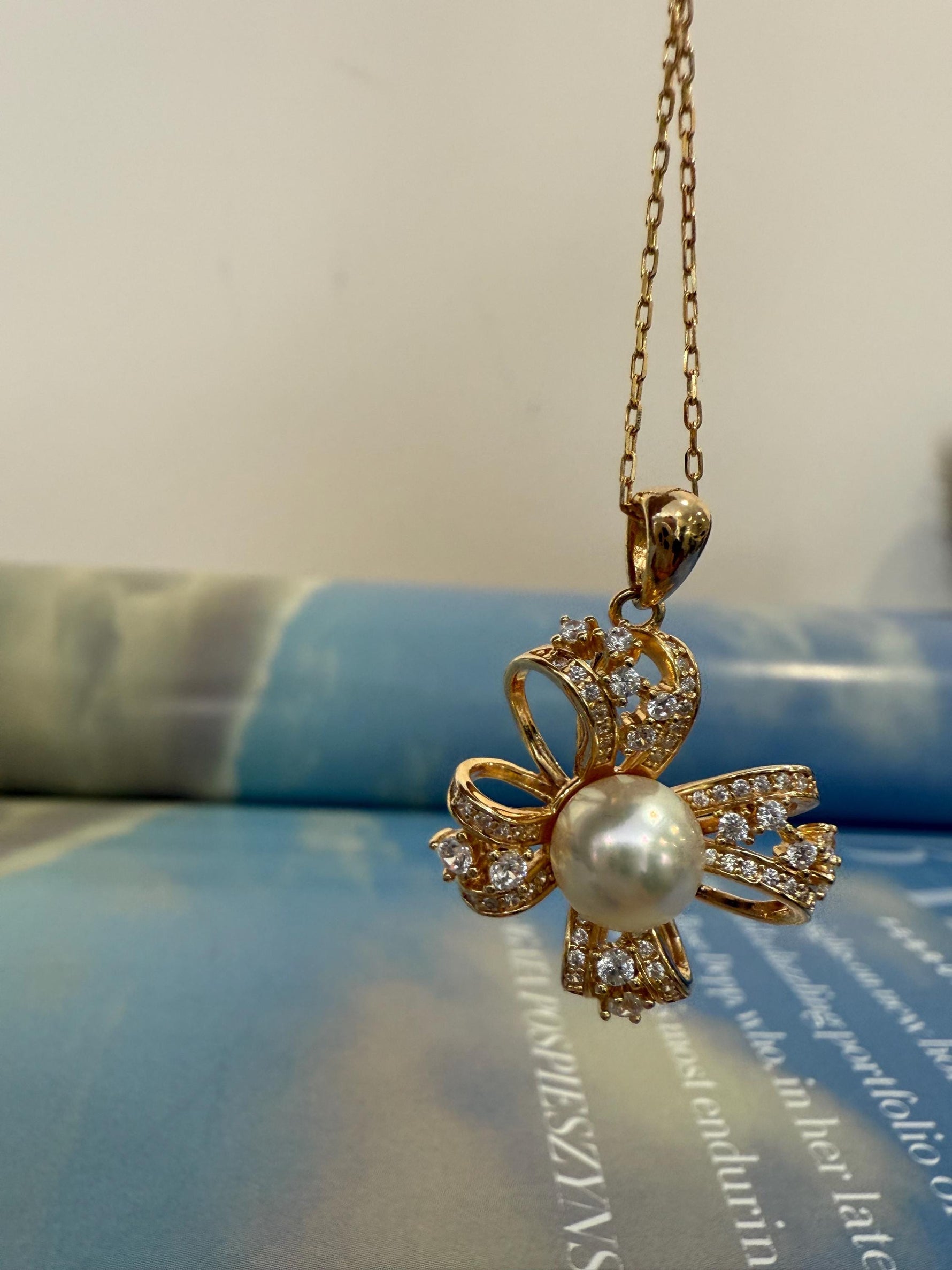 butterfly bow necklace