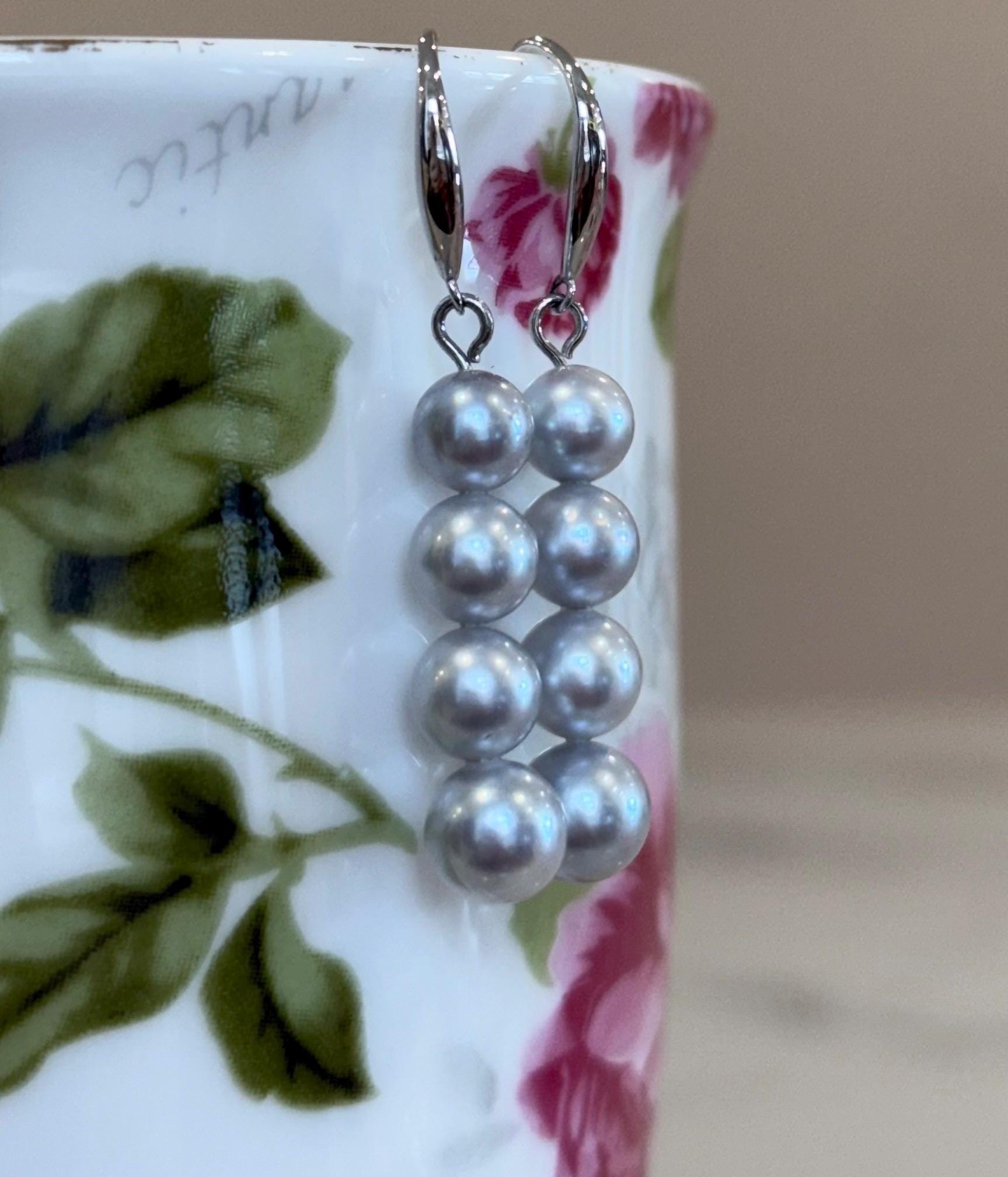 Akoya silver dazzling earrings