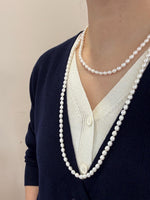 white baroque sweater necklace