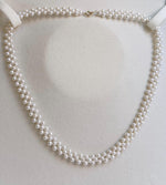 3-layered braided pearl necklace choker