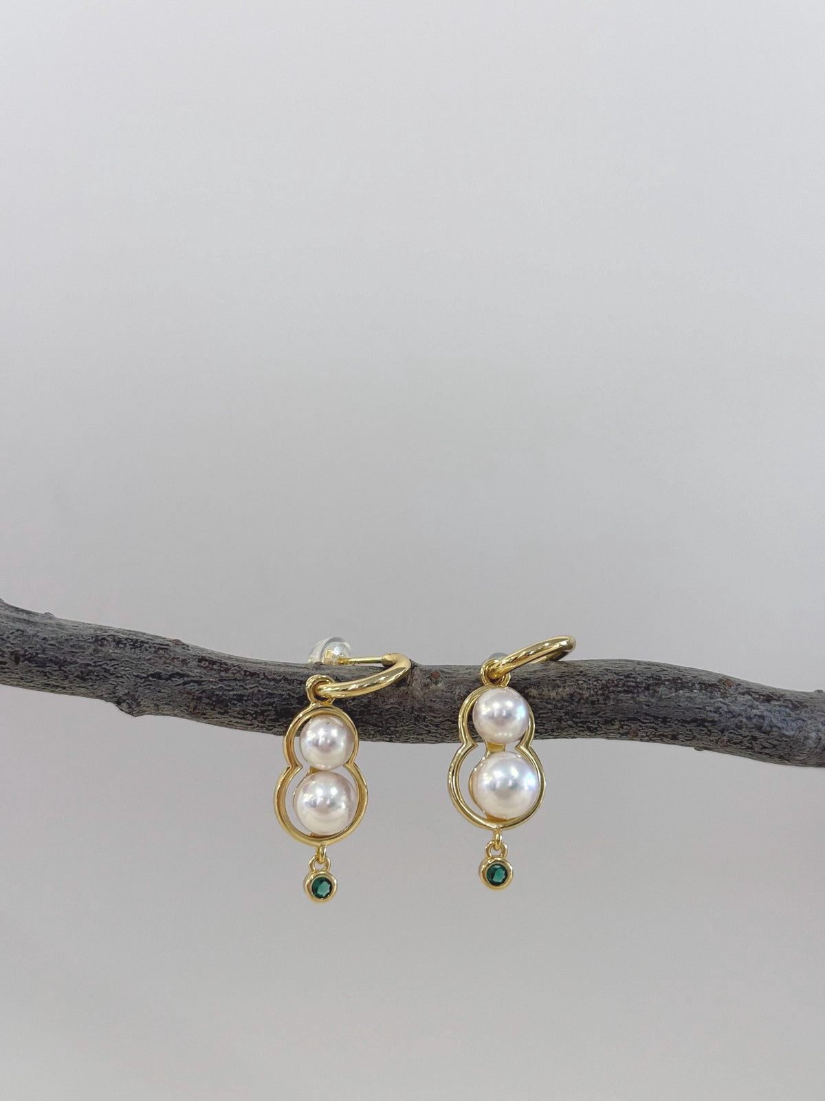 4pcs strong luster freshwater Pearl dazzling Gourd design S925 silver earrings unique gift for her. Personalized Mother’s Day gift.