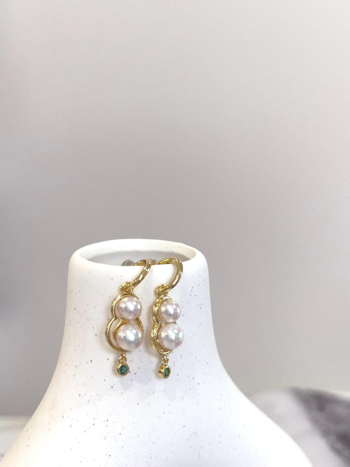 4pcs strong luster freshwater Pearl dazzling Gourd design S925 silver earrings unique gift for her. Personalized Mother’s Day gift.