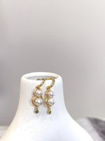4pcs strong luster freshwater Pearl dazzling Gourd design S925 silver earrings unique gift for her. Personalized Mother’s Day gift.