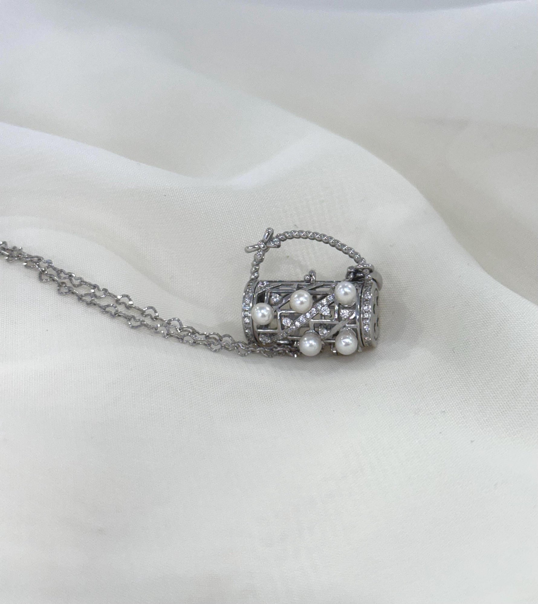 handbag pearl pendant necklace set