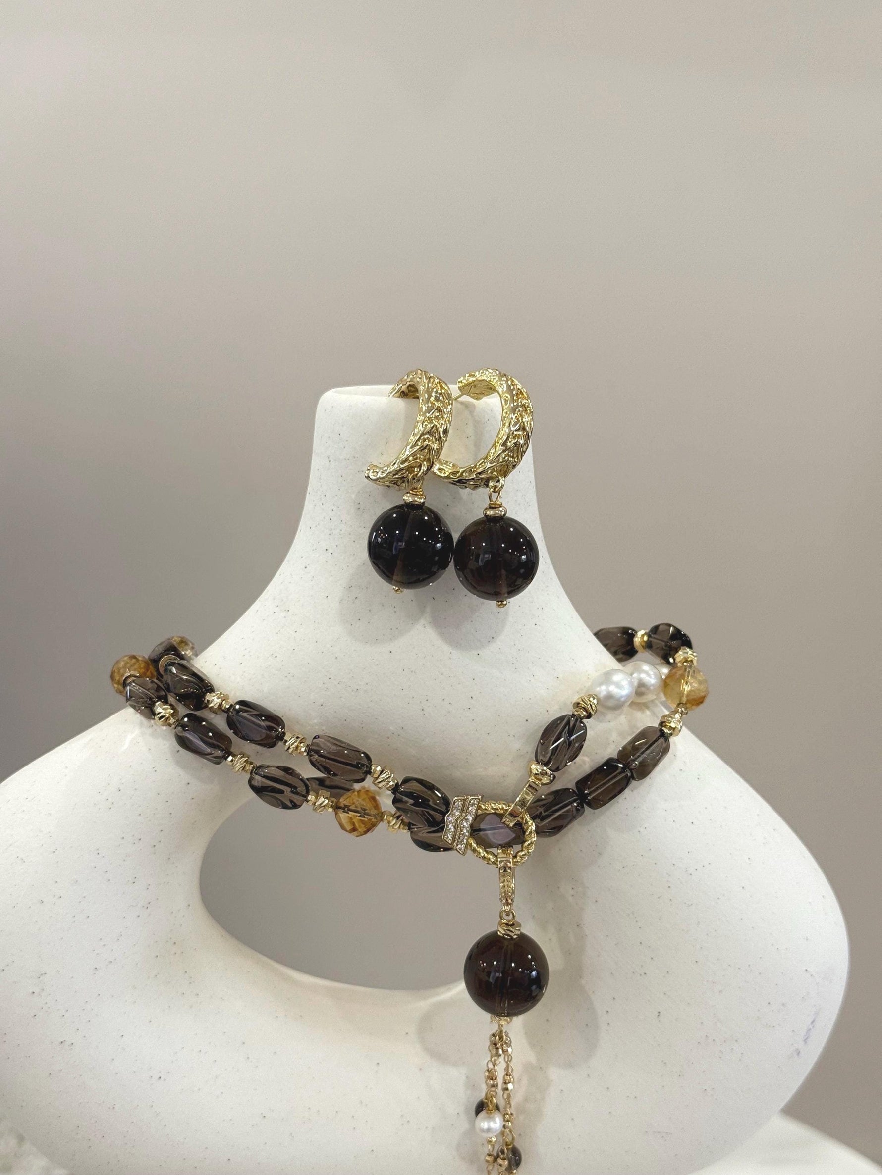 yellow quartz necklace