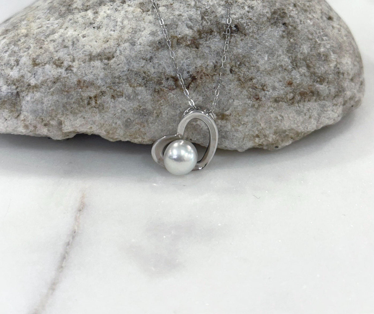 white pearl pendant engagement gift for her