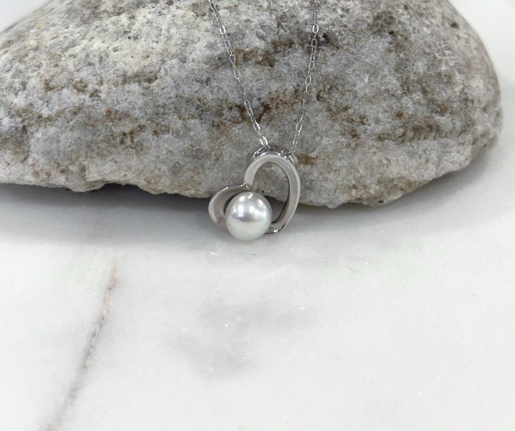 white pearl pendant engagement gift for her