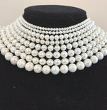 good quality cold white small pearl necklace strand for her wedding