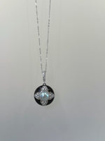 Akoya silver blue pearls vintage earrings necklace set for her wedding gift