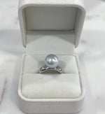 white pearl silver ring for her anniversary