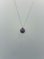 Au750 18K Gold Real Diamond Edison Purple Pendant for her daily wear