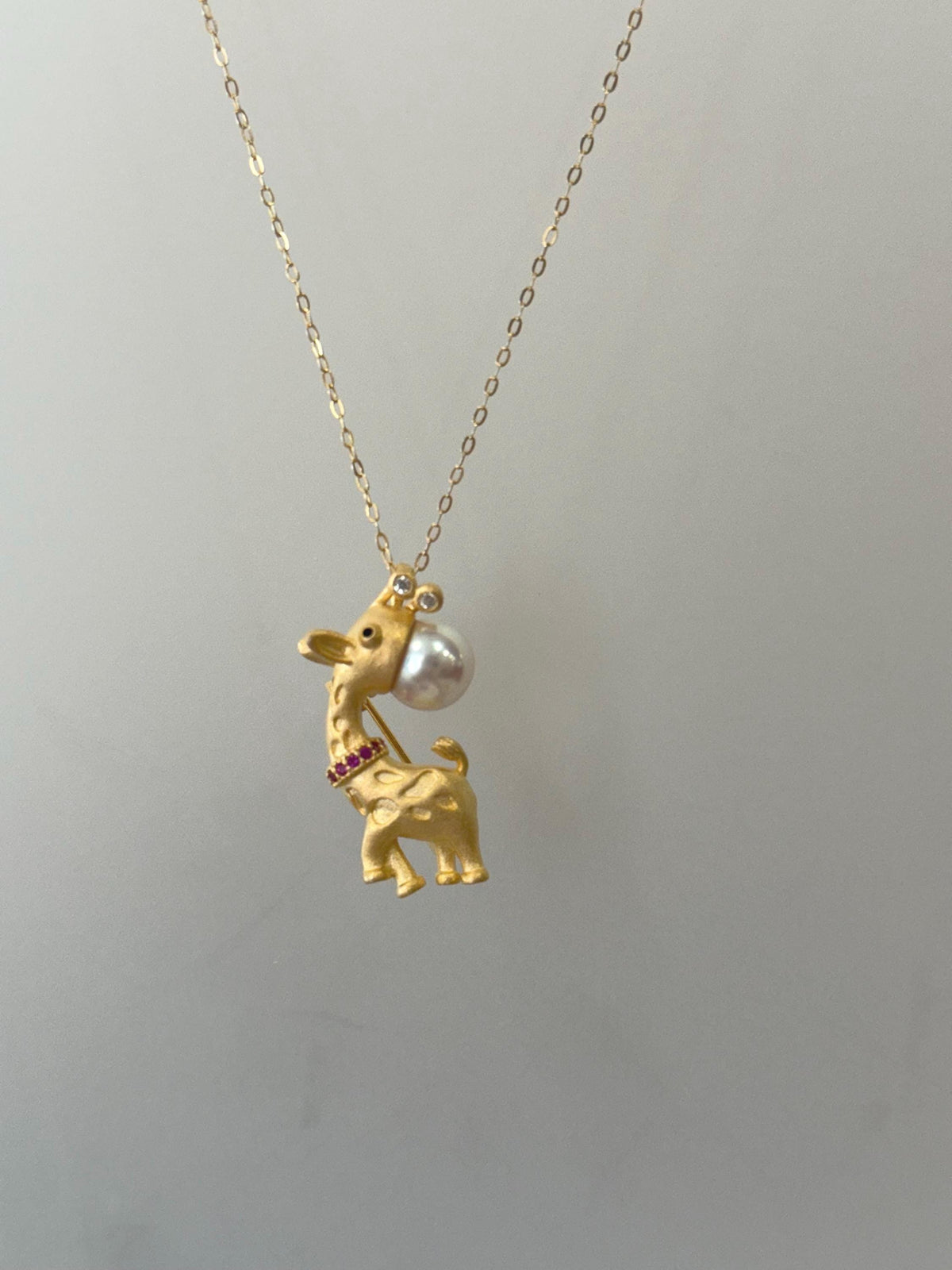 Akoya White Pearl Cute Elephant Pendant Necklace set for her birthday