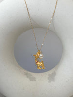 Akoya White Pearl Cute Elephant Pendant Necklace set for her engagement