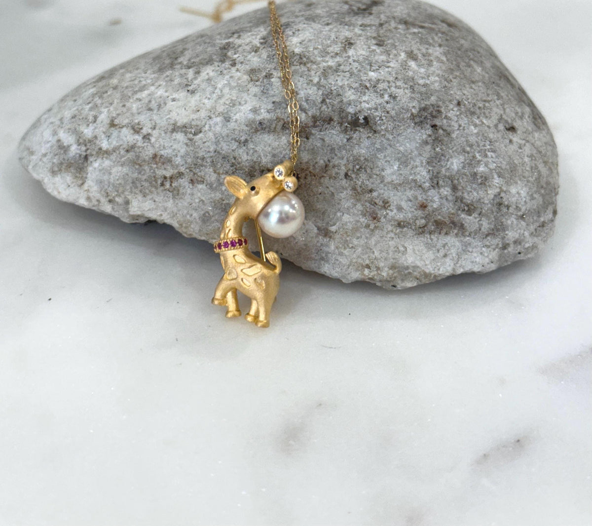 Akoya White Pearl Cute Elephant Pendant Necklace set for her office wear