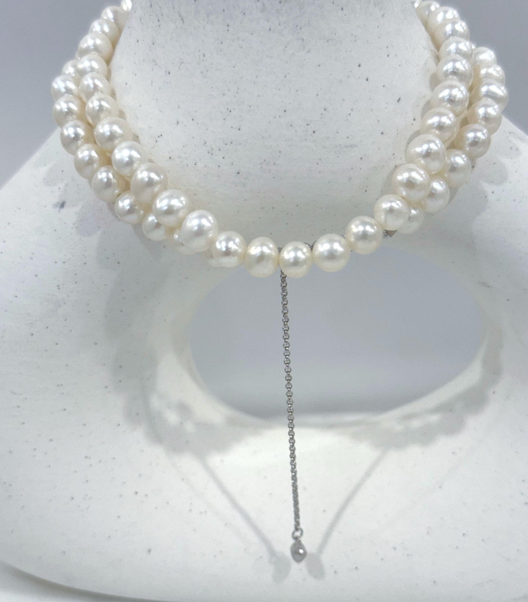 good price white Pearl minimalist necklace strand for her