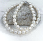 affordable Freshwater white circle pearls stand necklace for her