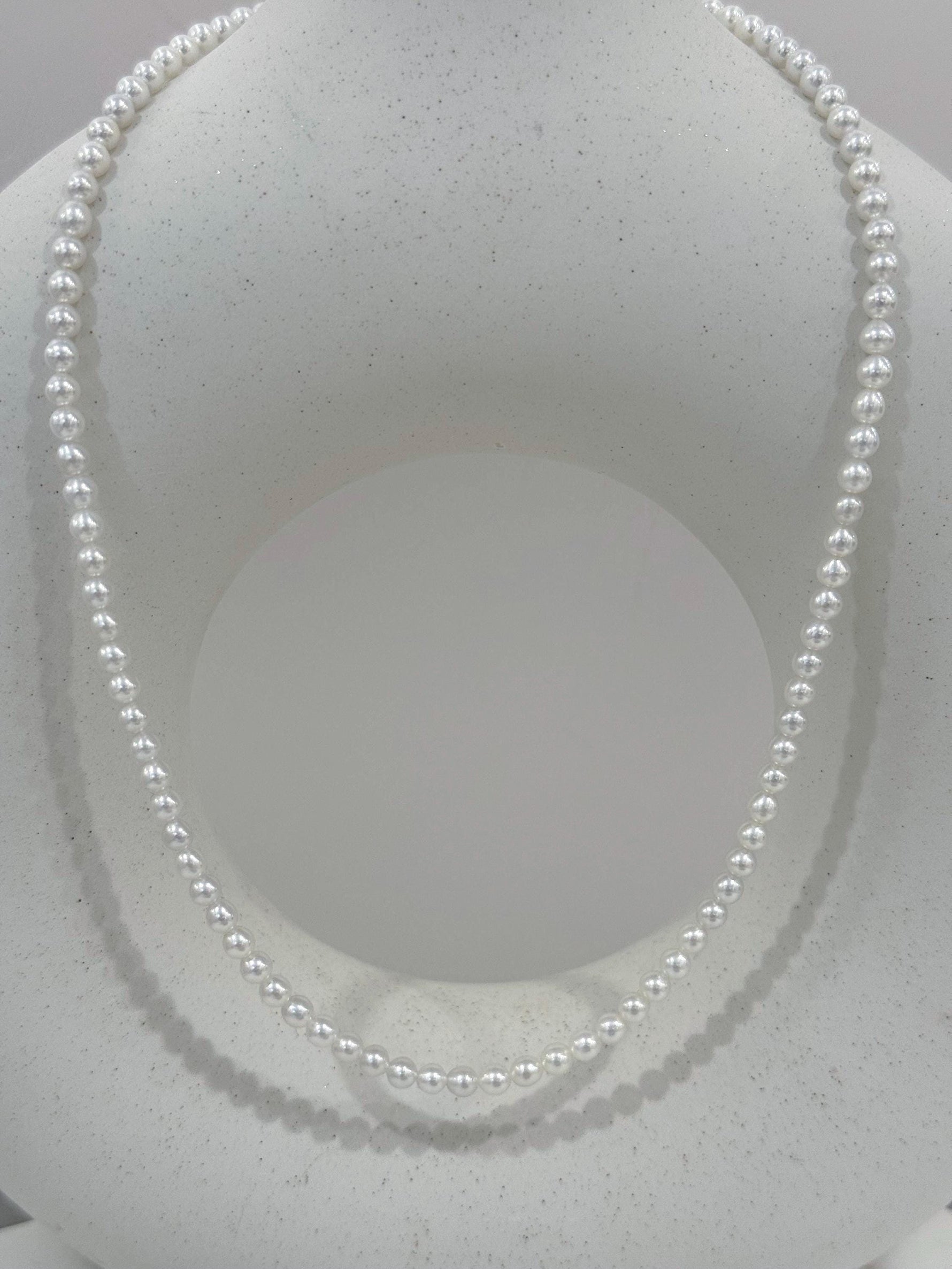 affordable Freshwater white small pearl minimalistic necklace strand
