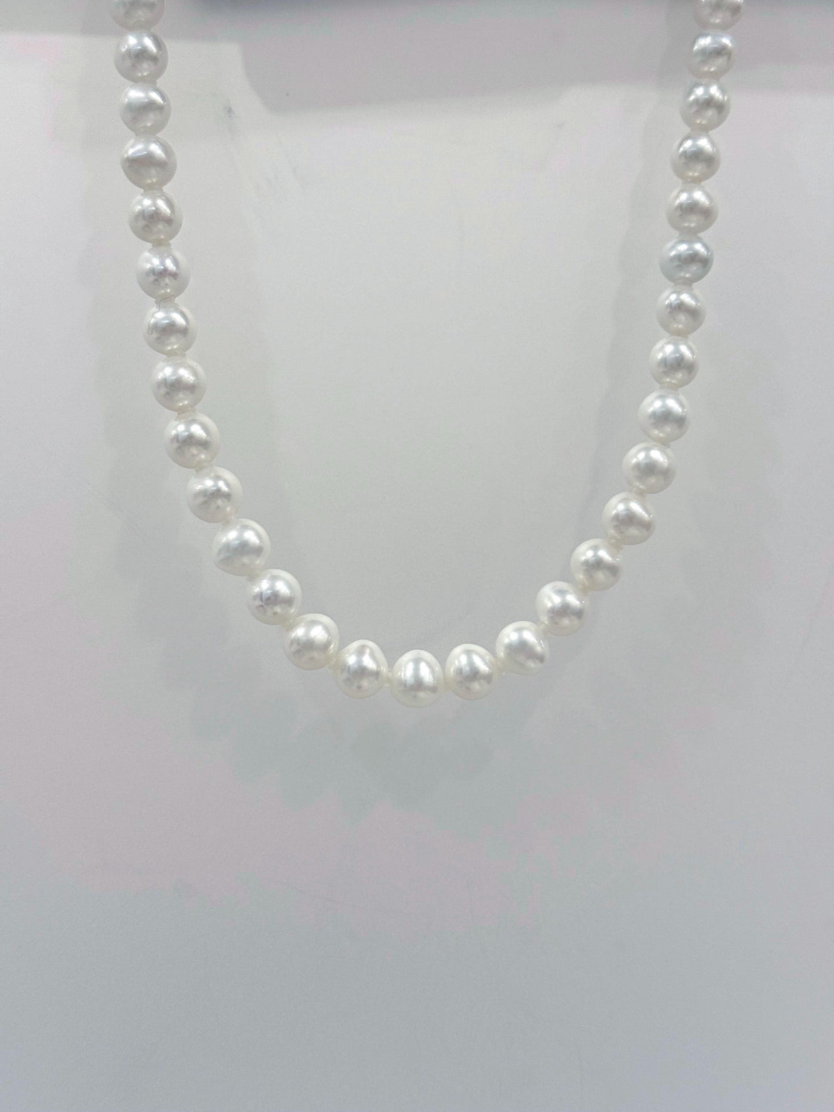 good price white pearl minimalist necklace strand for her
