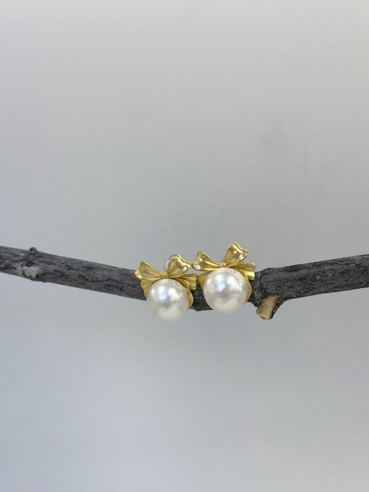 Freshwater Mabe Butterfly bow earrings for daily wear office wear