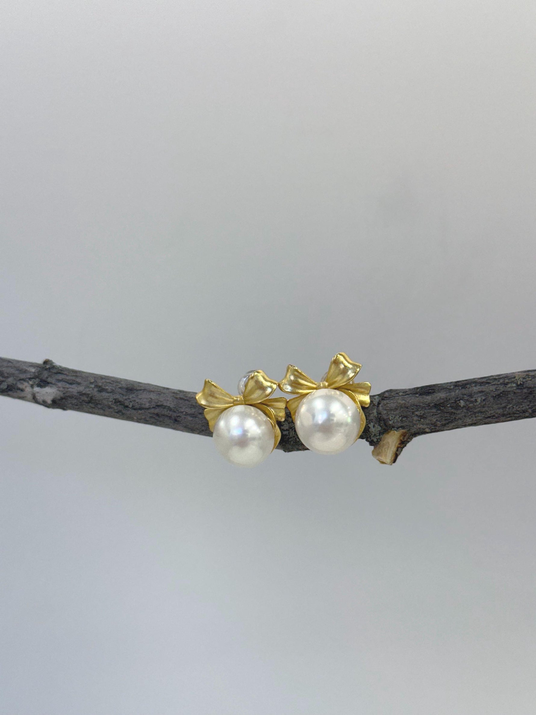Freshwater Mabe Butterfly bow earrings for daily wear office wear