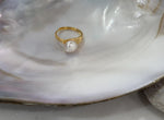 South Sea Saltwater Cream Keshi pearl s925 silver adjustable ring for her daily wear