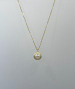 Akoya off white ocean pearl minimalist pendant necklace set for her daily wear