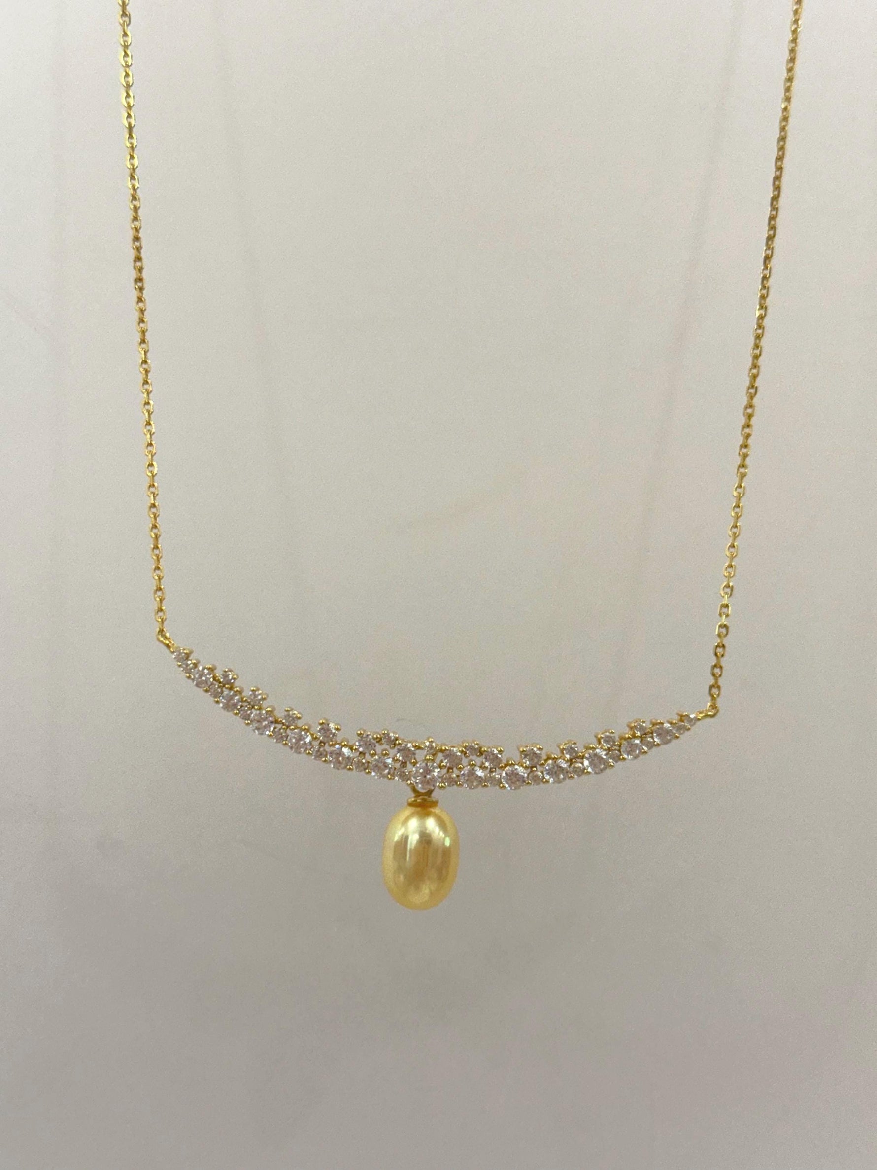 South sea golden pearl vintage necklace set for her anniversary