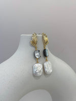 Freshwater Keshi white iridescent Pearl cat design earrings for her birthday