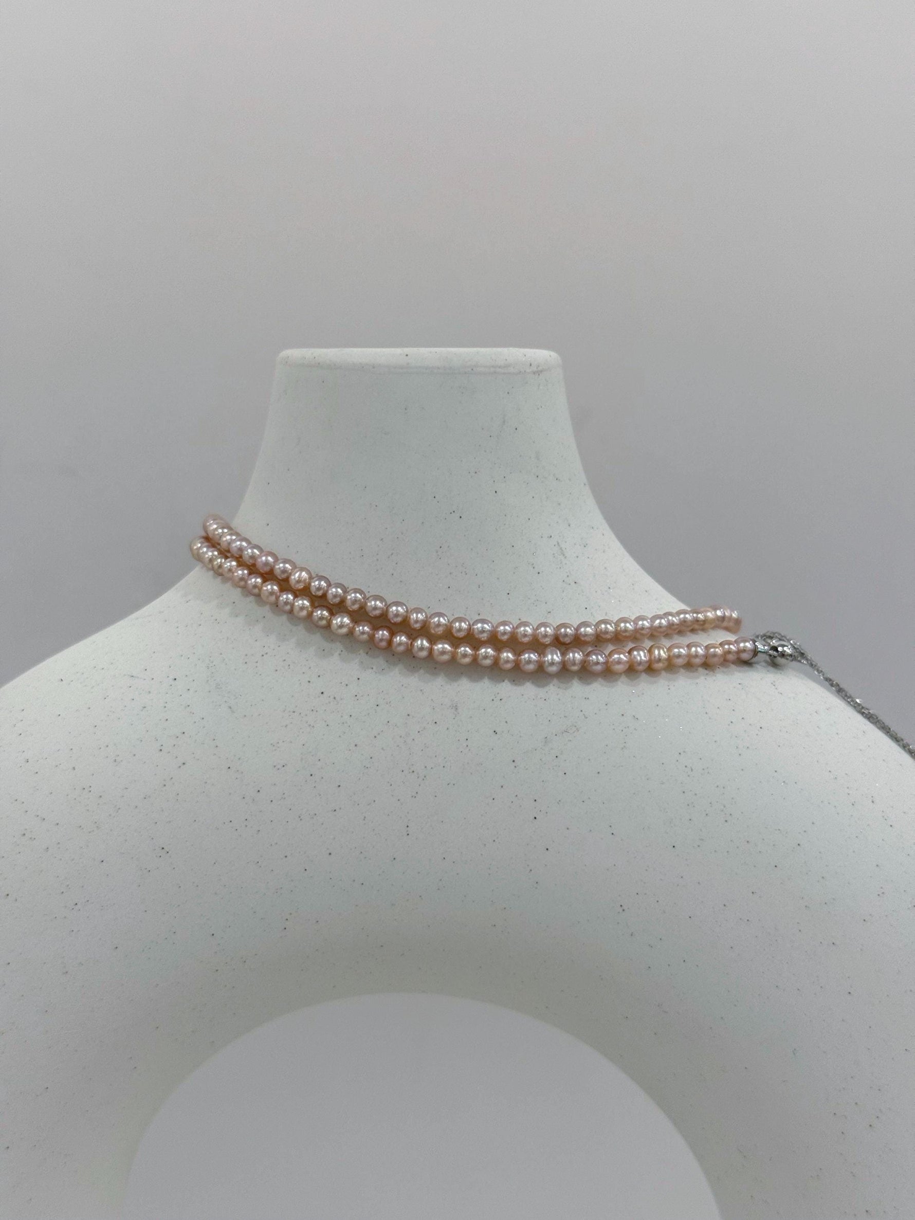 Rare peach small peach strand necklace for her graduation