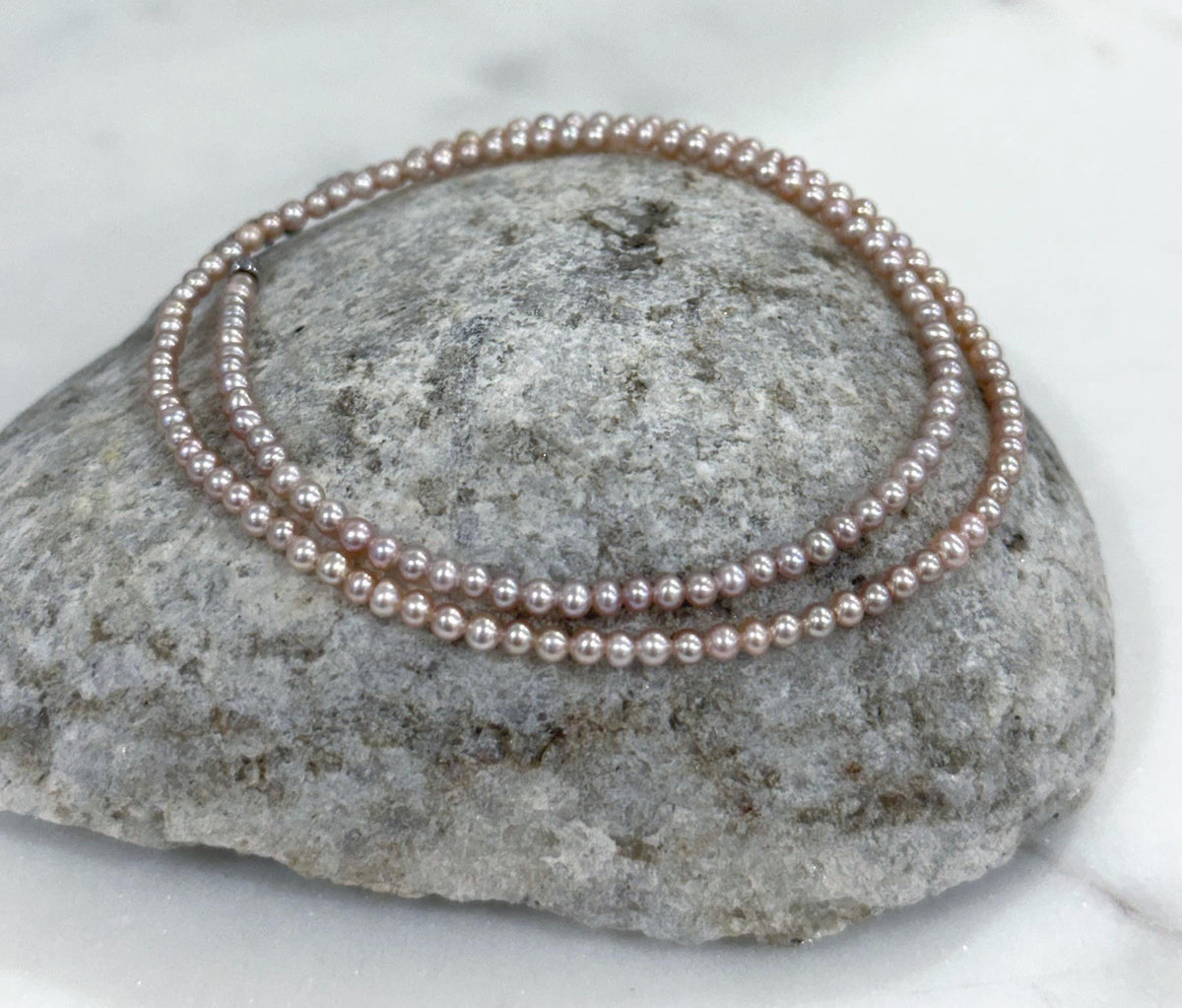 Rare peach small peach strand necklace for her anniversary