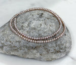 Rare peach small peach strand necklace for her anniversary
