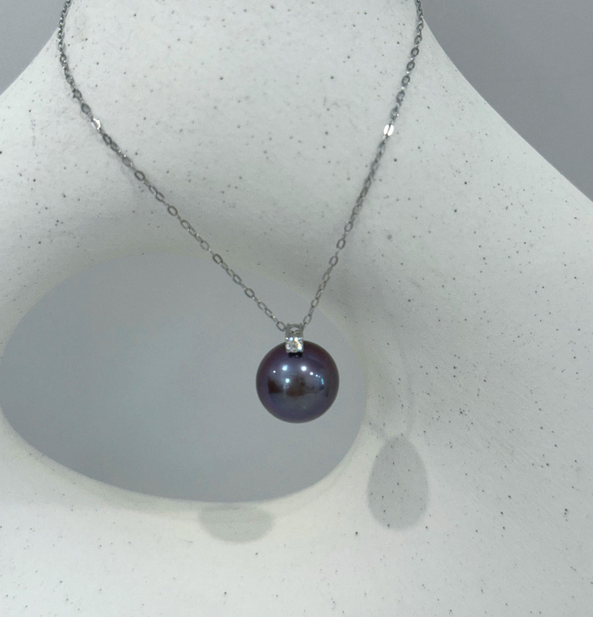 Au750 18K Gold Real Diamond Edison Purple Pendant for her anniversary