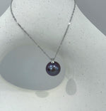 Au750 18K Gold Real Diamond Edison Purple Pendant for her anniversary