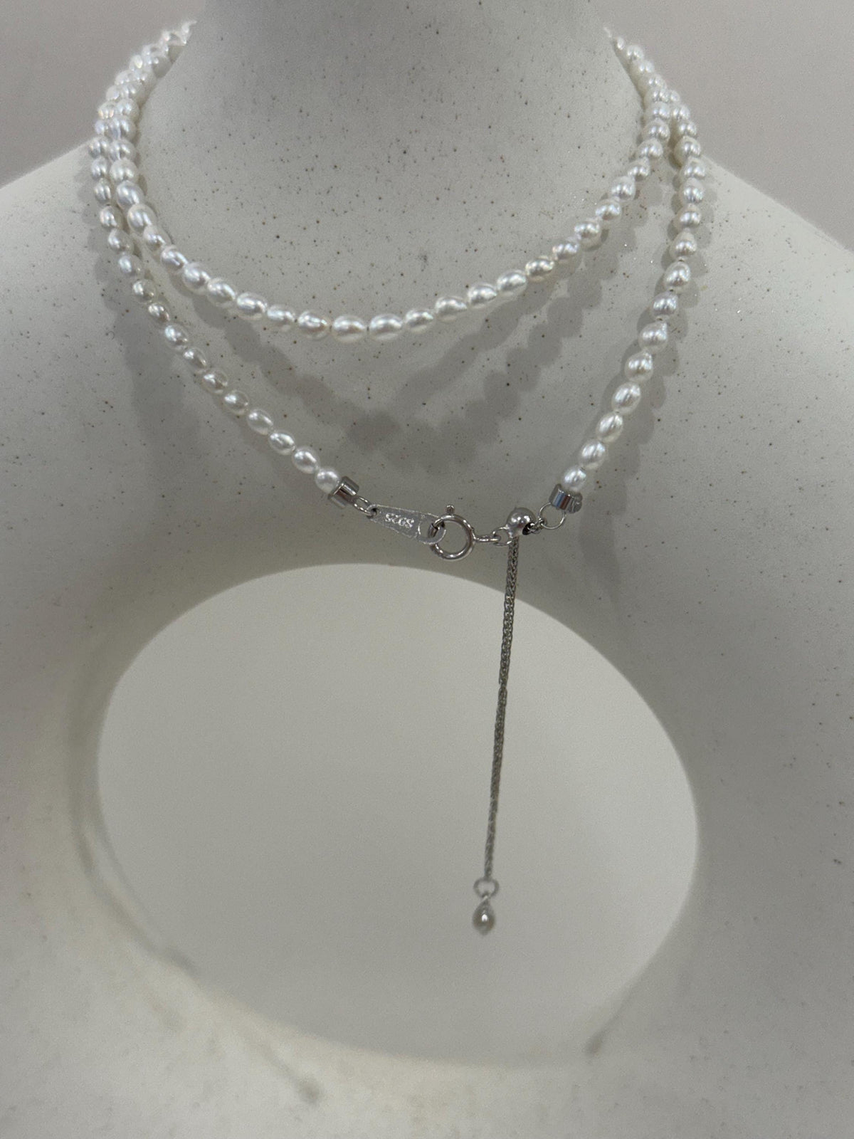 Extremely strong luster cold white keshi pearls necklace strand for her anniversary
