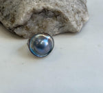 Australian Ocean round Mabe S925 silver adjustable ring for her anniversary