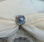 Australian Ocean round Mabe S925 silver adjustable ring for her