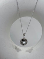 Akoya silver blue pearl shell vintage pendant for her