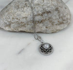 Akoya silver blue pearl shell vintage pendant for her anniversary