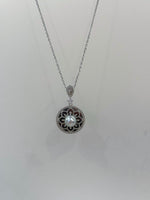Akoya silver blue pearl shell vintage pendant for her office wear