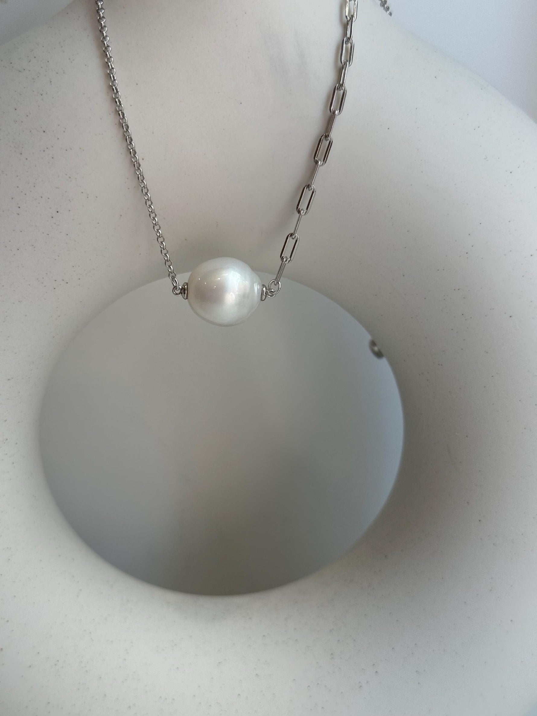 Australian Ocean White pearl S925 Silver AB chain necklace set for her anniversary