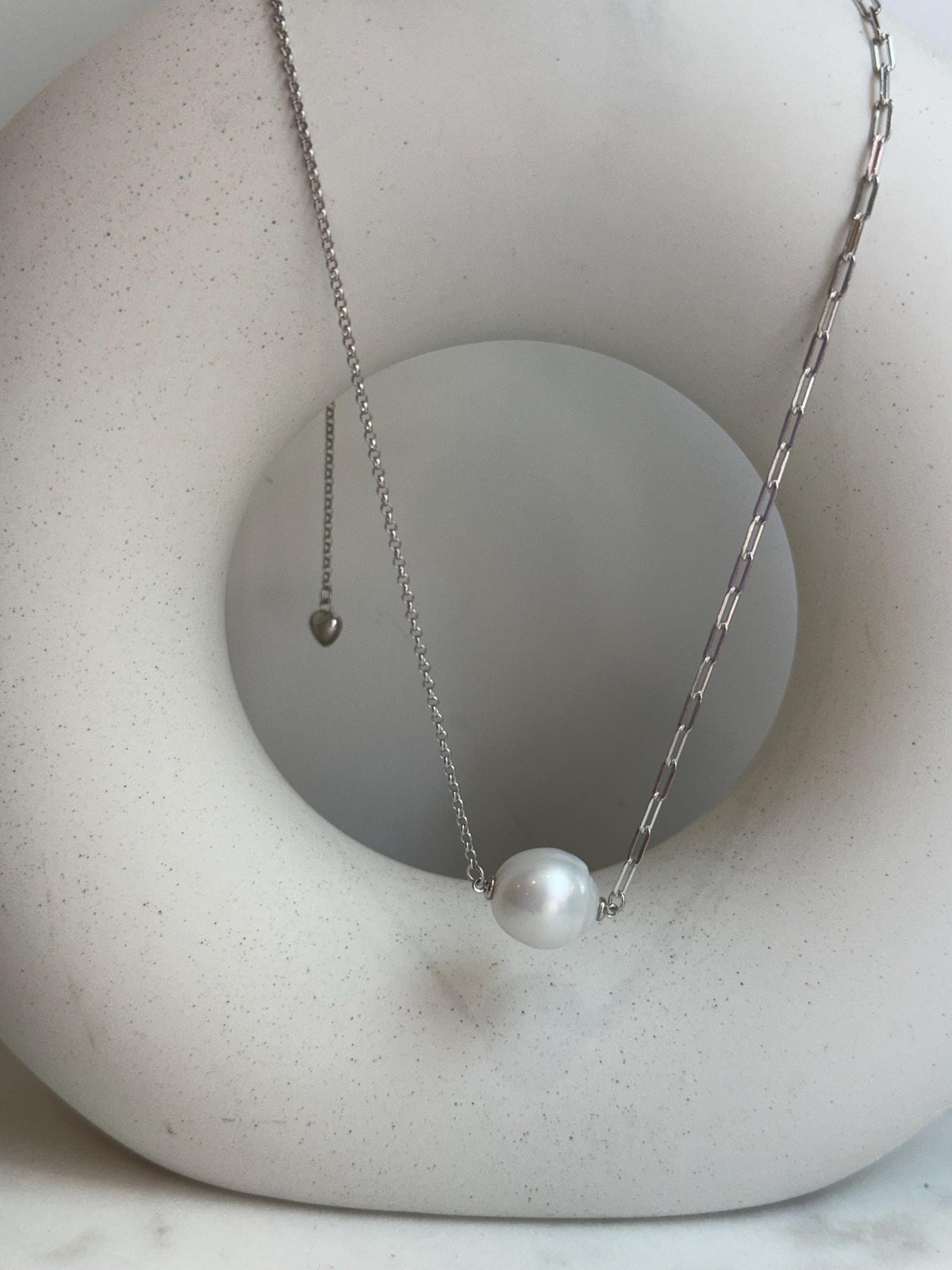 Australian Ocean White pearl S925 Silver AB chain necklace set for her office wear