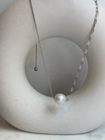 Australian Ocean White pearl S925 Silver AB chain necklace set for her office wear