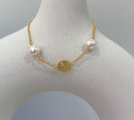 Akoya double white pearls silver bracket for her birthday
