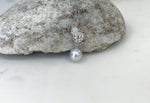 Akoya Ocean blue silver pearl Gourd pendant necklace set for her