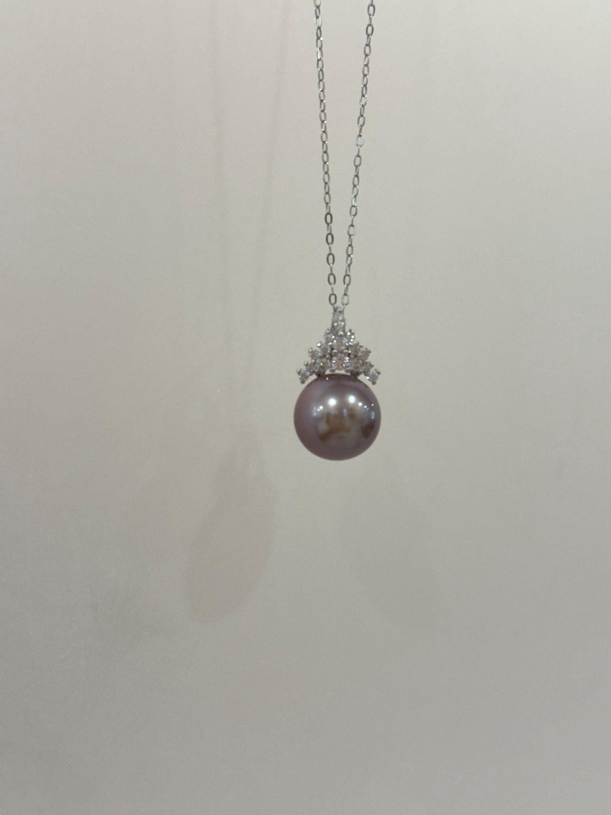 Freshwater Metallic lavender pearl pendant necklace set for her birthday