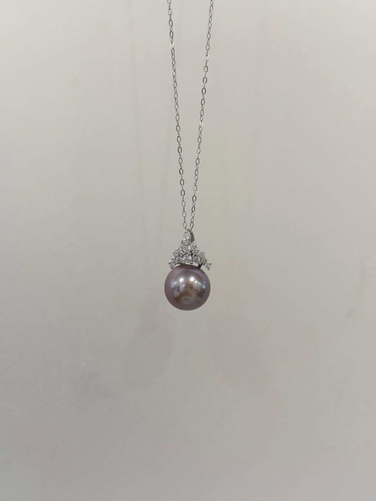 Freshwater Metallic lavender pearl pendant necklace set for her anniversary
