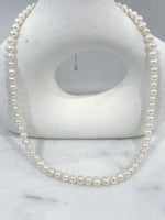 white Pearl minimalist necklace strand for her