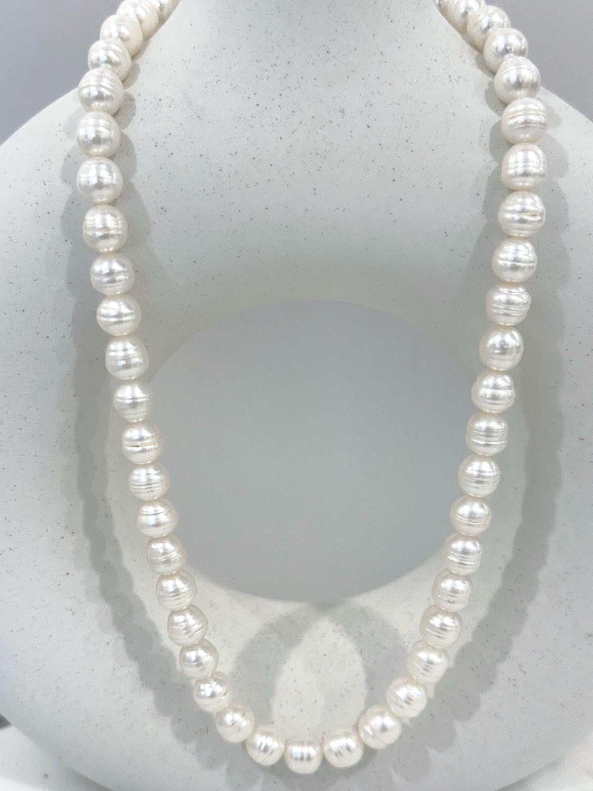 Freshwater white circle pearls stand necklace for her