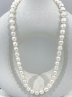 Freshwater white circle pearls stand necklace for her